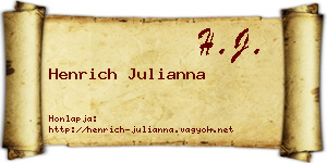 Henrich Julianna névjegykártya